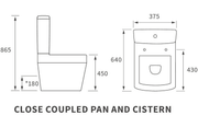 Vegar Rimless Close Coupled Toilet, Rimless , Closed Back, Comfort Height