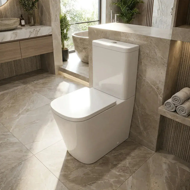 Vegar Rimless Close Coupled Toilet, Rimless , Closed Back, Comfort Height
