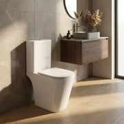Vegar Rimless Close Coupled Toilet, Rimless , Open Back, Comfort Height