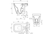 Vegar Rimless Close Coupled Toilet, Rimless , Open Back, Comfort Height