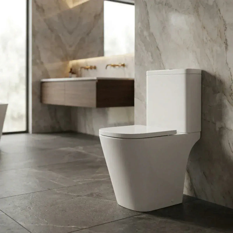 Vegar Rimless Close Coupled Toilet, Rimless , Open Back, Comfort Height