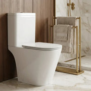 Vegar Rimless Close Coupled Toilet, Rimless , Open Back, Comfort Height