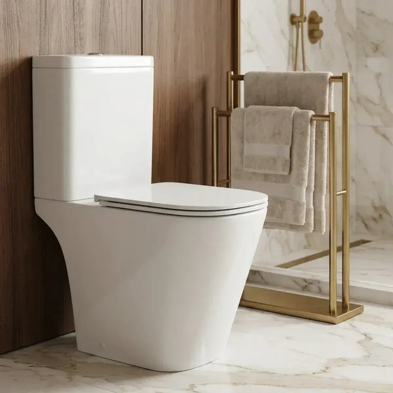 Vegar Rimless Close Coupled Toilet, Rimless , Open Back, Comfort Height