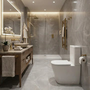 Vegar Rimless Close Coupled Toilet, Rimless, Short Projection, Fully Shrouded