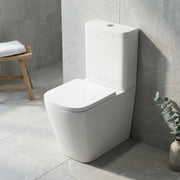 Vegar Rimless Close Coupled Toilet, Rimless, Short Projection, Fully Shrouded