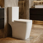 Vegar Rimless Close Coupled Toilet, Rimless, Short Projection, Open Back