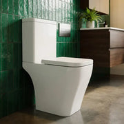 Vegar Rimless Close Coupled Toilet, Rimless, Short Projection, Open Back