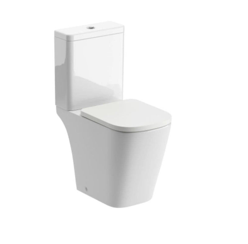 Vegar Rimless Close Coupled Toilet, Rimless, Short Projection, Open Back