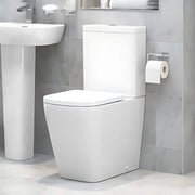 Vegar Rimless Close Coupled Toilet, Rimless With Soft Close Seat, Fully Shrouded