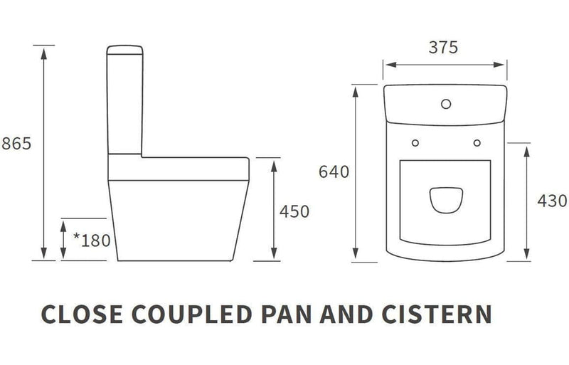 Vegar Rimless Close Coupled Toilet, Rimless With Soft Close Seat, Fully Shrouded