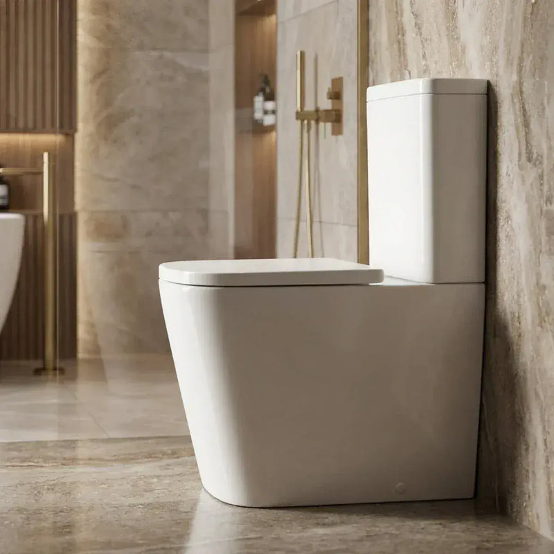 Vegar Rimless Close Coupled Toilet, Rimless With Soft Close Seat, Fully Shrouded