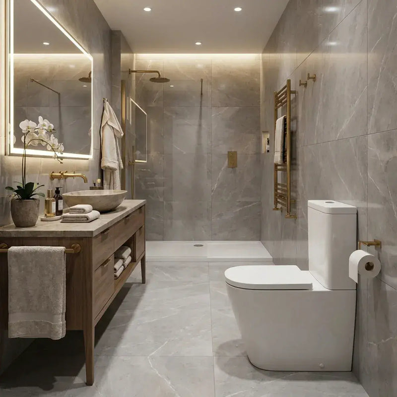Vegar Rimless Close Coupled Toilet, Rimless With Soft Close Seat, Fully Shrouded