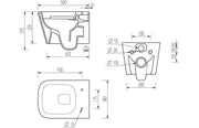Vegar Rimless Wall Hung Short Projection Toilet and Soft Close Seat