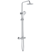Velone Thermostatic Bar Mixer with Round Handset and Overhead Shower