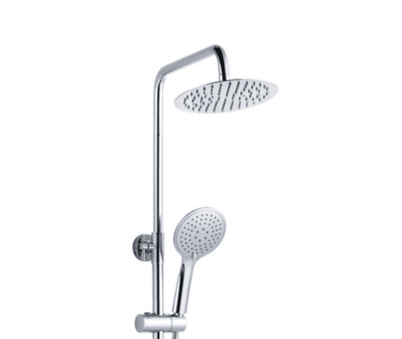 Velone Thermostatic Bar Mixer with Round Handset and Overhead Shower