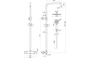 Velone Thermostatic Bar Mixer with Round Handset and Overhead Shower