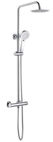 Velone Thermostatic Bar Mixer with Round Handset and Overhead Shower