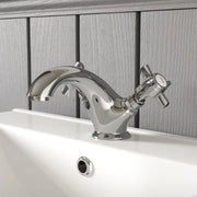Victor Basin Mixer Tap with Click Clack Waste, Chrome, Traditional Style
