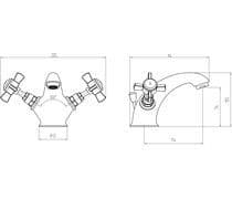 Victor Basin Mixer Tap with Click Clack Waste, Chrome, Traditional Style