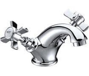 Victor Basin Mixer Tap with Click Clack Waste, Chrome, Traditional Style