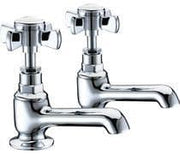 Victor Basin Taps, Chrome, Traditional Cross Top