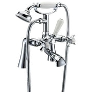 Victor Bath/Shower Mixer Tap, Chrome, Traditional Cross Top Style