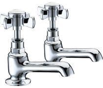 Victor Bath Taps, Chrome, Traditional Cross Top Style