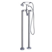 Victor Freestanding Bath Shower Mixer Tap, Chrome, Traditional Cross Top Style