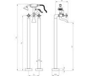 Victor Freestanding Bath Shower Mixer Tap, Chrome, Traditional Cross Top Style