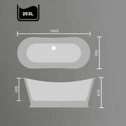 Victoria 1640 x 700mm Traditional Freestanding Bath | Twin Skinned Double Ended Roll Top