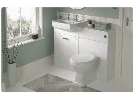 Victorian Style 495 x 455mm Semi Recessed Basin, 2 Tap Holes
