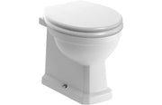 Victorian Style Back To Wall Toilet With Satin White Soft Close Seat