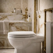 Victorian Style Back To Wall Toilet With Satin White Soft Close Seat