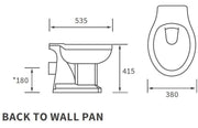 Victorian Style Back To Wall Toilet With Sea Green Soft Close Seat