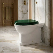 Victorian Style Back To Wall Toilet With Sea Green Soft Close Seat