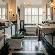 Victorian Style Back To Wall Toilet With Sea Green Soft Close Seat