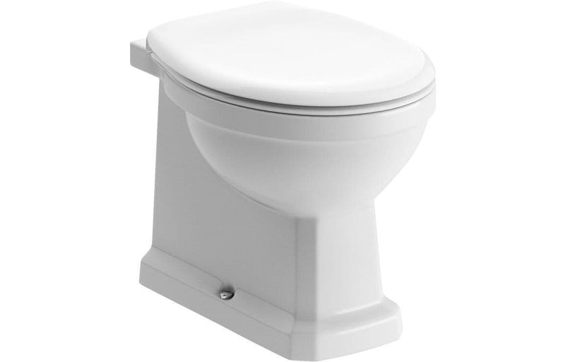 Victorian Style Back To Wall Toilet With White Soft Close Seat