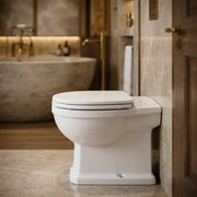 Victorian Style Back To Wall Toilet With White Soft Close Seat