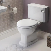 Victorian Style Close Coupled Toilet With Satin White Soft Close Seat