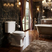 Victorian Style Close Coupled Toilet With Satin White Soft Close Seat