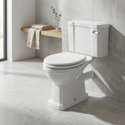 Victorian Style Close Coupled Toilet With Satin White Soft Close Seat