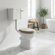 Victorian Style Low Level Toilet with Matt Latte Soft Close Seat
