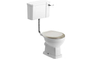 Victorian Style Low Level Toilet with Matt Latte Soft Close Seat