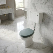 Victorian Style Low Level Toilet With Sea Green Soft Close Seat