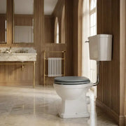 Victorian Style Low Level Toilet With Sea Green Soft Close Seat