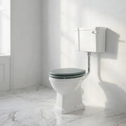 Victorian Style Low Level Toilet With Sea Green Soft Close Seat
