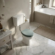 Victorian Style Low Level Toilet With Sea Green Soft Close Seat