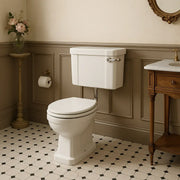 Victorian Style Low Level Toilet With White Soft Close Seat