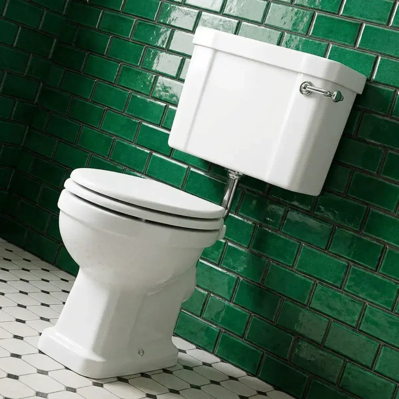 Victorian Style Low Level Toilet With White Soft Close Seat