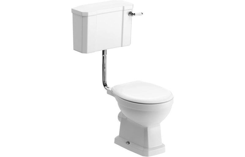 Victorian Style Low Level Toilet With White Soft Close Seat
